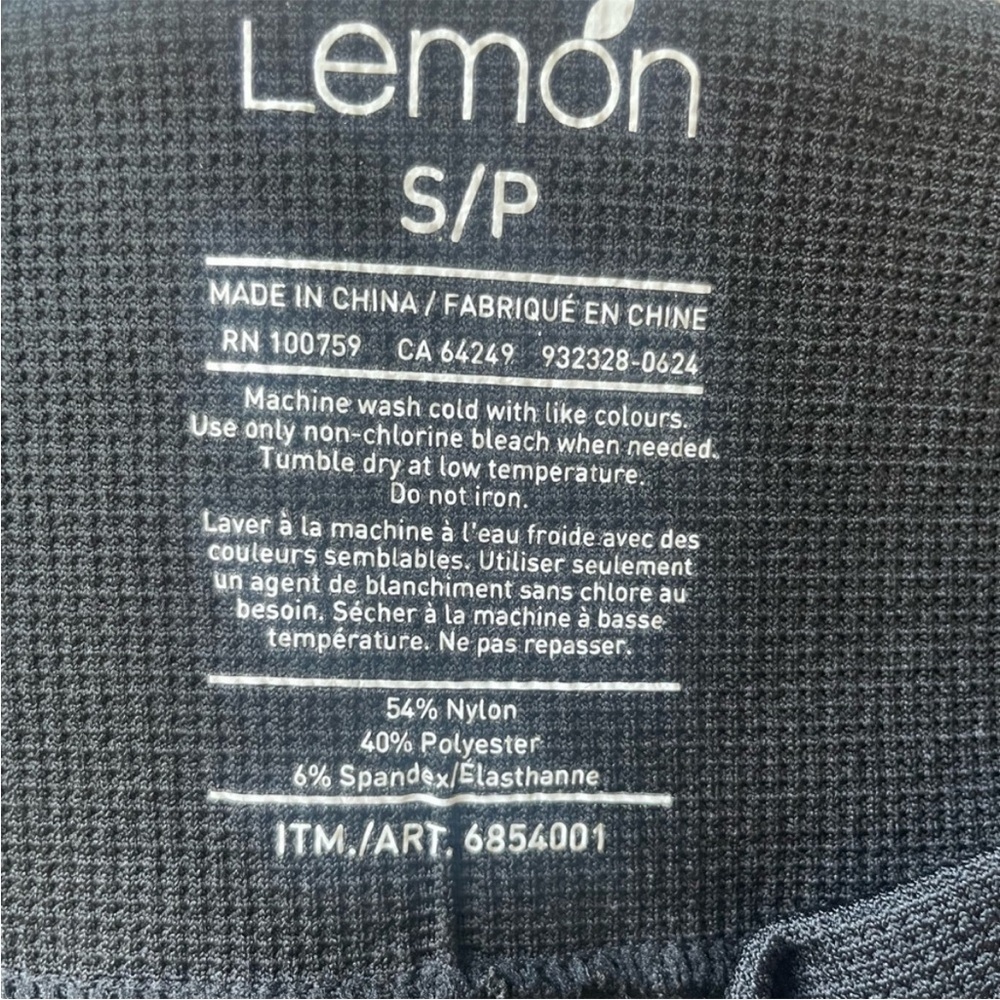 Two (2) Pairs Lemon Fleece Lined Leggings Black Size Small - Picture 7 of 9